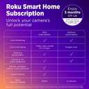 Roku Indoor Camera for Home Security, 1-Pack - Wired Security Camera with 1080p HD Color Night Vision, Works with Alexa & Google, Motion & Sound Detection, Built-in Siren, 90-Day Subscription Included