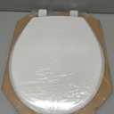 Mayfair Cassel Slow Close Toilet Seat, Easy Clean, Non Slip Premium Wood Seat, Easy Install, Made in USA, Round, White