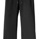 Men's Baggy Sweatpants Drawstring Wide Leg Track Sweat Pants Athletic Lounge Pants Joggers Pure Black X-Large