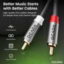 GEARit RCA Cable (10FT) 2RCA Male to 2RCA Male Stereo Audio Cables Shielded Braided RCA Stereo Cable for Home Theater, HDTV, Amplifiers, Hi-Fi Systems, Car Audio, Speakers, 10 Feet (Gray)