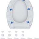 Hibbent 10 pieces Toilet Seat Bumpers for Bidet Attachment, Strong Adhesive with 2 Thickness TPE Pads(2 Heights), Universal Buffer Toilet Lid Rubber Bumpers, White