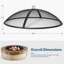SUNCREAT Spark Screen, Fire Pit Screen 36 Inch Round with Handle, Heavy Duty Mesh Cover Fire Pit Lid for Outdoor, Patio, Backyard, Camping, Beach, Poker Not Included, 36 Inch