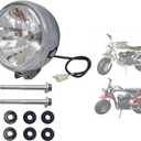 QYMOTO Coleman CT200U-EX Headlight Kit Fit BT200X Axis MB200, 6.5 Inch with DRL 12V 35W Mini Bike Front Head Light Headlamp with Bulb FIt Most Minibikes2 Wire Plug