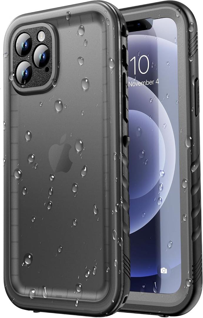 SPORTLINK for iPhone 12 Pro Max Waterproof Case, Black