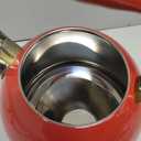 Tea Kettle, Stovetop Whistling Teapot, Stainless Steel, Red, 3.0-Quart