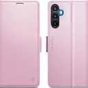 for Samsung Galaxy A16 Case Wallet with RFID Blocking Card Holder, PU Leather Kickstand Protective Flip Phone Cover Fit for Galaxy A16 5G 6.7", Rose Gold