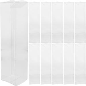 Healifty 20 Pcs Containers Clear Boxes for Favors Plastic Boxes 2x2x7.9 Inches Transparent Candy Boxes for Wedding, Party, Bridal Shower, Birthday Pretzel Packaging Holder
