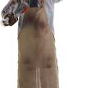 Haunted Hill Farm Zombie Carver Halloween Animatronic with Movement, Sound, and Light-Up Eyes for Scary Indoor or Covered Outdoor Halloween Decorations, Battery Operated Halloween Props for Home