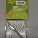 Rabenda 8 Pcs Grippers for Rugs, Non Slip Rug Pads for Hardwood Floors and Tiles, Reusable Rug Tape for Area Rugs, Dual Sided Adhesive Rug Pad Gripper Keep Corners Flat(Black)