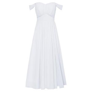 GRACE KARIN Summer White Dress for Women 2026,Off the Shoulder Smocked Bridesmaid Dresses,Formal Baby Shower Maxi Dresses XL