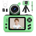 Kids Camera, Birthday Gifts for Boys and Girls Age 3-8,Video Recorder for Kids 8-12,Childrens Digital Camcorder for vlogging Portable Kids Selfie Camera with 32GB SD Card Green