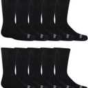 Fruit of the Loom Boys' Dual Defense Crew Socks (10 Pack) (Large, Black)