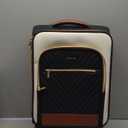 LOVEVOOK Carry On Luggage 22x14x9 Airline Approved,20 Inch Carry-on Suitcase for Women,Softside Suitcases with Wheels,Rolling Checked Luggage with TSA Lock,Lightweight Travel (Black/White/Brown)