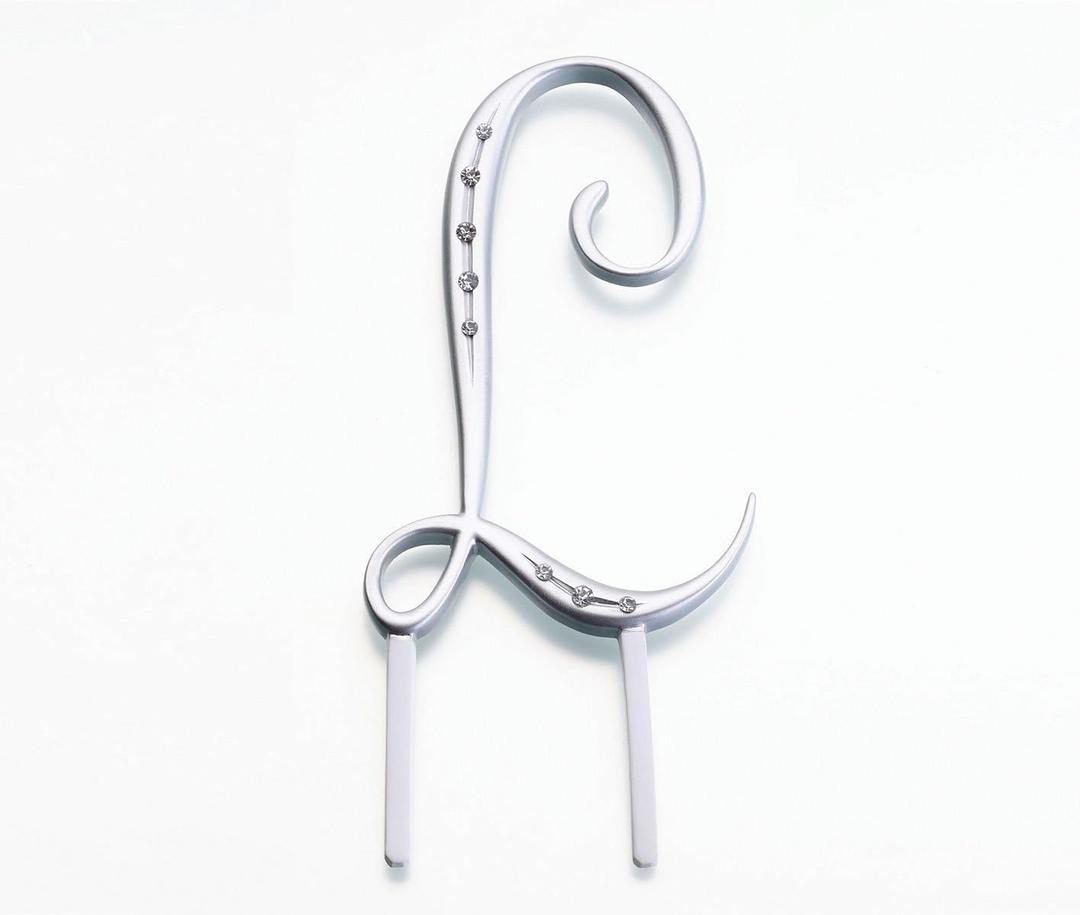 Lillian Rose Rhinestone, Large, Monogram Letter L, Silver, 4.5" L, None