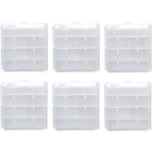 Battery Storage Case for AA/AAA, Battery Holder Box (6Pack Clear)