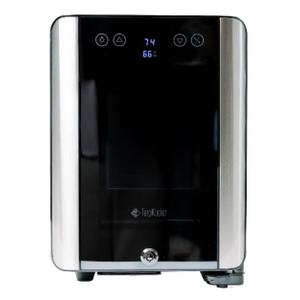 Essential Cooler - Mini Fridge with Temp & Humidity Control, 3 USB Ports, Smoked Glass Shelves, Lockable UV Glass Door for Cosmetics, Skin Care, Medicine, Herbs, and More
