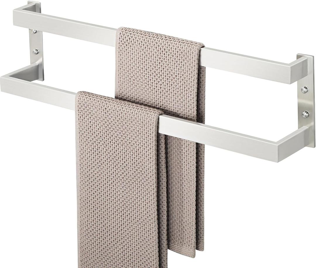 Alise Double Towel Bar, 24" Towel Racks for Bathroom Wall Mounted SUS304 Stainless Steel, Heavy Duty Bathroom Towel Holder, Quick Drying Towel Hanger, Brushed Nickel