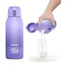 Momcozy Portable Bottle Warmer for Travel – Dual Heating Modes for Breast Milk & Water, Portable Milk Warmer with Fast Heating & Long Battery Life, 17 Ounces Large Capacity, Purple