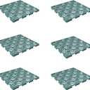 Pure Garden 6-Pack Polypropylene Interlocking Patio Deck Tiles - Weather-Resistant Outdoor Flooring for Balcony, Porch, and Garage (Green)