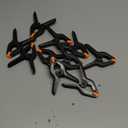 12 Pack Plastic Spring Clamps, 3.5inch Small Heavy Duty Clips for Crafts, Backdrop Stand, Woodworking, Photography Studios (Black)
