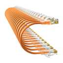 Cat6a Patch Cables 1ft (24 Pack) Slim, Cat6 Ethernet Patch Cable Pure Copper, Flexible Cat 6 Patch Cable 550MHZ 10G, Space-Saving Cat 6A Network Cables for Patch Panel, Orange