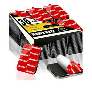 Heavy Duty Double Sided Tape, Heat-Resistant Heavy Duty Mounting Tape Kit, Strong Sticky Pads for GPS/DashCamera Suction Cup Mount (Square-2in-36pcs)