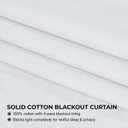 HPD Half Price Drapes Cotton True Blackout Curtains 120 inches Long Solid Thermal Insulated Window Treatment Curtain 50 X 120 (1 Panel), PRCT-BO09B-120, Whisper White