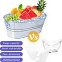 4 Gallon Ice Buckets for Parties, IKAYAS Galvanized Metal Ice Bucket Ice Tub with Scoop for Cocktail Bar Mimosa Bar Supplies, Large Champagne Bucket Beer Bucket Metal Tub (3 Pack) 