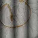 Women's Sheer Chiffon Folds Hi Low Loose Dress Delicate Gold Belt (Large)