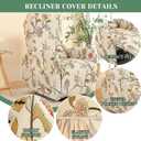 Recliner Chair Covers 4 Pieces Waterproof Small Recliner Sofa Slipcover Stretch Recliner Slipcover for Lazyboy Recliner Chair with Storage Pocket Furniture Protector for Living Room, A13