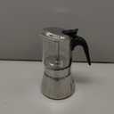 Stovetop Espresso Maker, 6Cup 240ml Classic Moka Pot, Crystal Glass-top & Stainless Steel Coffee Maker Mocha Pot, Greca De Cafe, Cuban and Italian Coffee Maker for Cafetera Cubana (Silver)