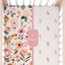 Crib Sheets Set - Premium and Ultra Soft Cotton Blend Fitted Baby Crib Sheet- 2 Pack- Crib Bed Mattress & Toddler Bed Sheet by Max&So (Pink & Lemonade)