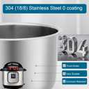 Replacement Pot for Instant Pot 8-Qt, 304 (18/8) Stainless Steel Inner Pot for Instant Pot 8-Quart, Upgrade Insert for Instantpot, Liner for Insta Pot 8 Qt with Thick Bottom, Non-Toxic (No Teflon)