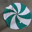 Christmas Tree Skirt, Green and White Candy Stripe Christmas Decorations Xmas Tree Skirts for Holiday Party, 48inches