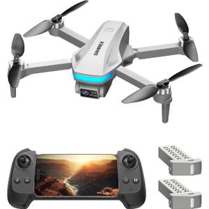 SIMREX GPS Drone with Camera for Adults 4K, Brushless Motor Drones for Beginners ,5G WiFi FPV Foldable, Auto Return , Optical Flow & Altitude Hold,Gesture Control,Follow Me, Waypoint Flight, Toys Gifts for Teen Boys (Gray)