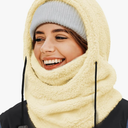 AURUZA Balaclava Face Mask for Men Women Winter Hat Neck Windproof Fleece Ski Mask Warm Face Cover Scarf (US, Alpha, Large, Plush Beige)