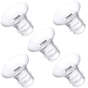 Flange Inserts 13/15/17/19/21mm for Medela,Spectra 24mm Shields/Flanges,Compatible with TSRETE,CPPSLEE,Momcozy S9/S9Pro/S12/S12Pro Wearable Breast Pump,Reduce 24mm Nipple Tunnel Down to 5pcs