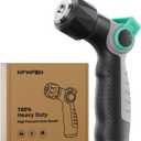 Garden Hose Nozzle Sprayer, 100% Heavy Duty Metal High Pressure Hose Nozzle with 4 Spray Patterns, Thumb Control On Off Valve for Lawn & Plant Watering, Car & Pet Washing