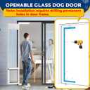 Large Dog Door for Sliding Glass Door,Openable Pet Door for Sliding Glass DoorsAll-Metal Framed & Panel & Lock,Adjustable 75 7/8" to 81" Slider Height -Large, Large - 1 Flap