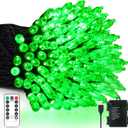 Tcamp 33ft 100LED Green Christmas Lights Battery Operated with Remote Memory Timer, 8 Modes Battery String Lights for Christmas Tree Wreath Bedroom Outdoor Indoor Decor