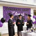 Graduation Decorations 2026 Purple, Graduation Backdrop Banner 71 x 35.5 Inch, Class of 2026 Graduation Party Photo Backdrop