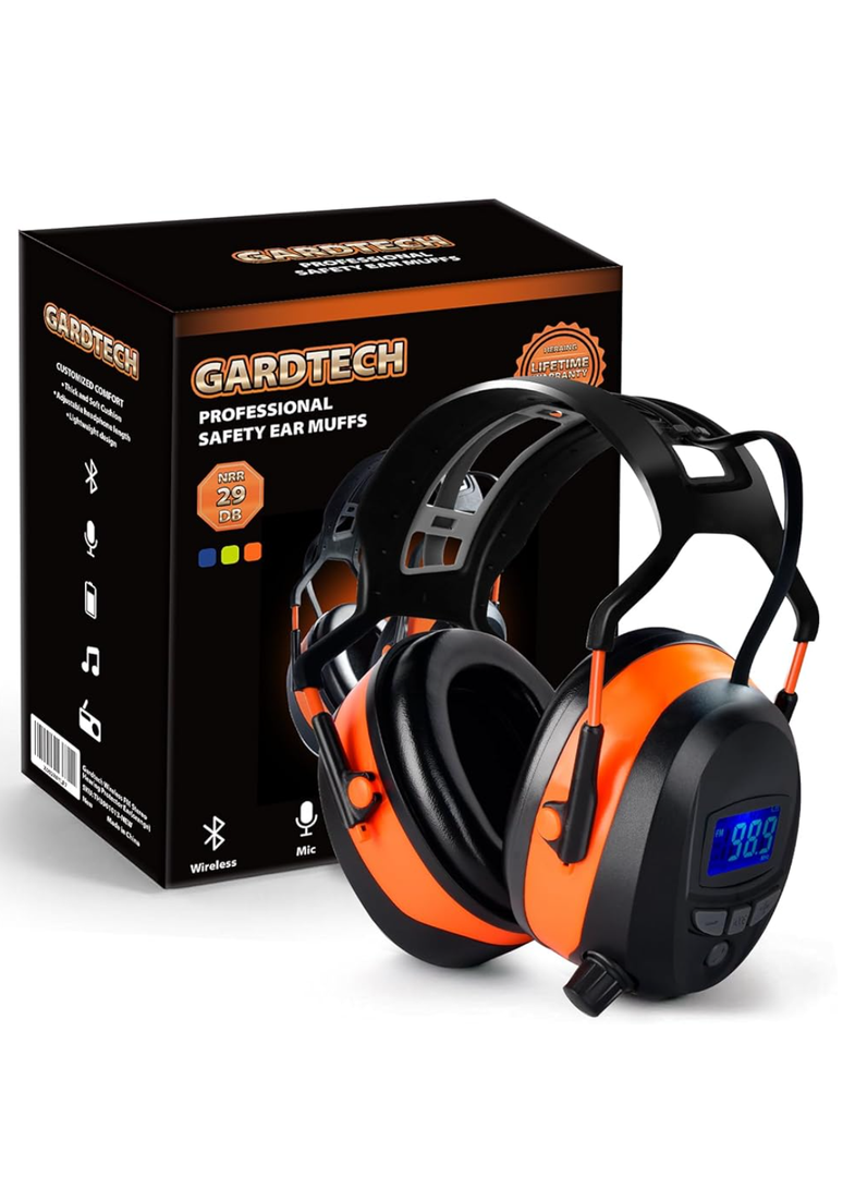 Gardtech Hearing Protection with Bluetooth, FM Radio Earmuffs, NRR 29dB Hearing Protection Headphones