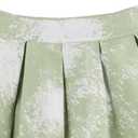 Dressever Women's Vintage A-line Printed Pleated Flared Midi Skirts (Green)