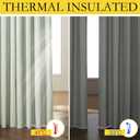 NICETOWN Sage Green Kitchen Linen Completely Shaded Draperies, 2 Pieces, W62 x L63, Privacy Protection & Noise Reducing Ring Top Drapes, White Lined Insulated Window Treatment Curtain Panels