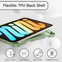 JETech Case for iPad mini (A17 Pro, 2024 Model, 7th Generation) / mini 6 (2021 Model, 6th Generation), Slim Tablet Cover with Soft TPU Back, Auto Wake/Sleep (Matcha Green)