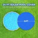 Solar Pool Cover 24 Ft Diameter Round Solar Blanket for Above Ground Inground Pools, Hot Tub SPA Bubble Wrap Pool Protector, 12 Mil Circle Thermal Covers Floating Blanket Mat for Swimming Pools