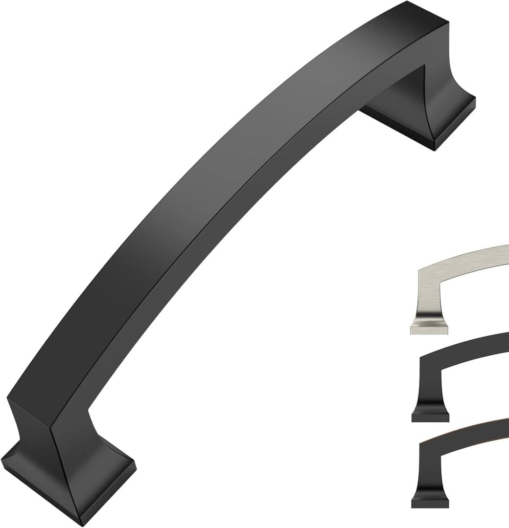 4 Inch Matte Black Cabinet Pulls - 10 Pack Kitchen Cabinet Hardware