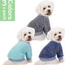 Dog Sweater, 3 Pack Dog Sweaters for Small Medium Dogs or Cat, Warm Soft Flannel Pet Clothes for Dogs Girl or Boy, Dog Shirt Coat Jacket (Medium, Grey+Navy+Sky Blue)