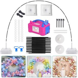IDAODAN Balloon Arch Kit and Balloon Pump, Balloon Arch Stand with Electric Balloon Pump, Adjustable Wide Garland Arch for Wedding Baby Shower Birthday Party Supplies Decorations