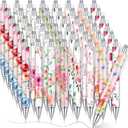 Cholemy 48 Pieces Flower Pens Bulk Spring Floral Ballpoint Pens Colorful Floral Retractable Black Ink for Women Spring Flower Writing Journaling Gifts Office Supplies